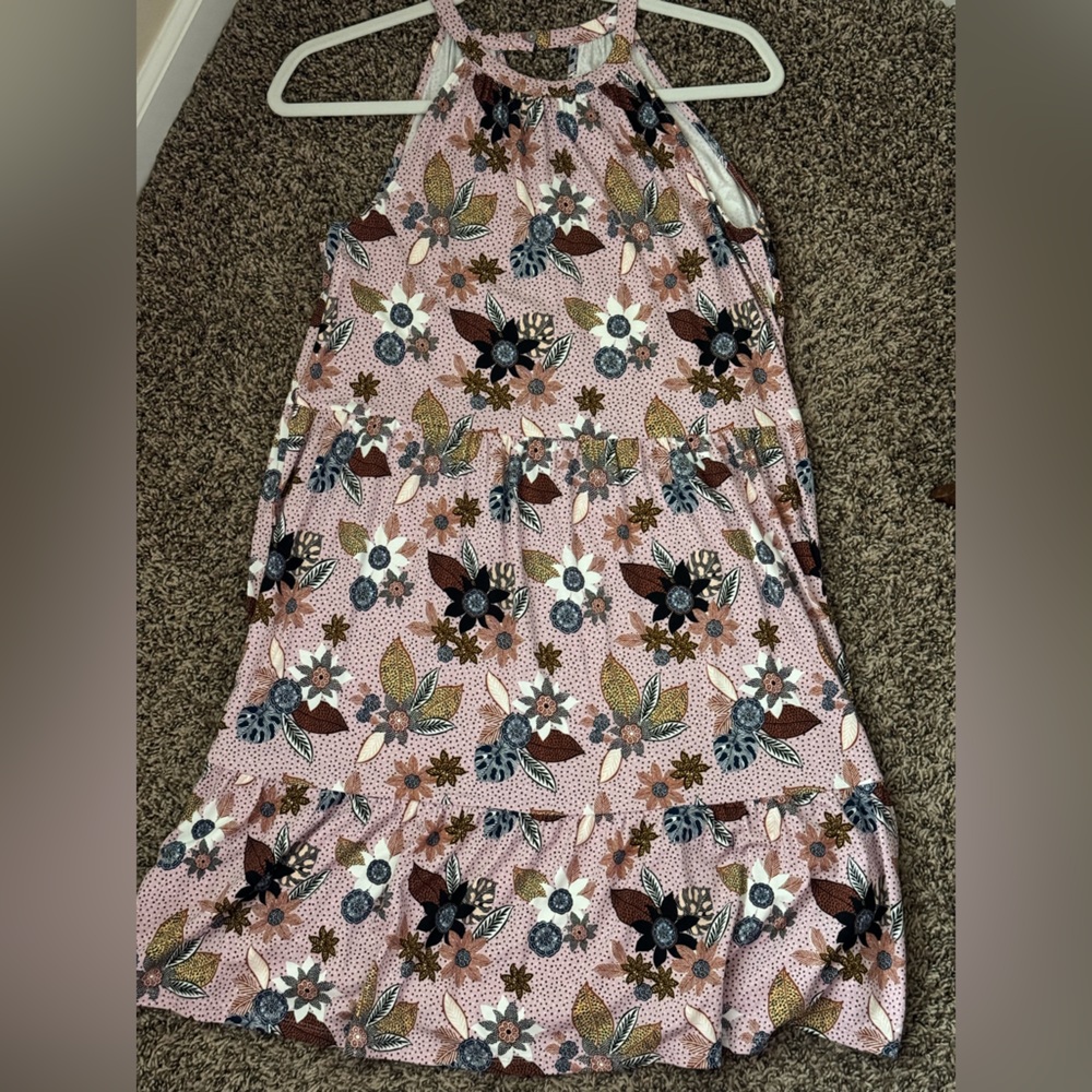 Halter neck print tiered dress. Worn once; EUC!